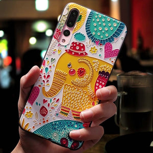 Cute Cartoon Patterned Phone Case For Huawei