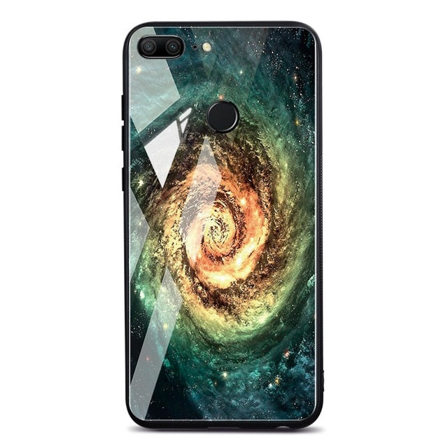 TOMKAS Space Case For Huawei Cases Cover Glass Coque