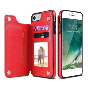 Retro TPU Leather Case For iPhone Multi Card Holder Cases