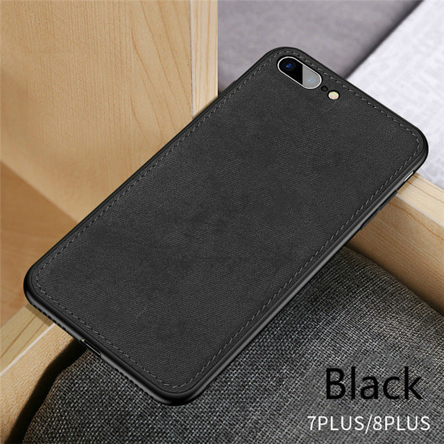 New Fabric Ultra Thin Canvas Silicon Phone Case For iPhoneSoft Protective Cover Coque