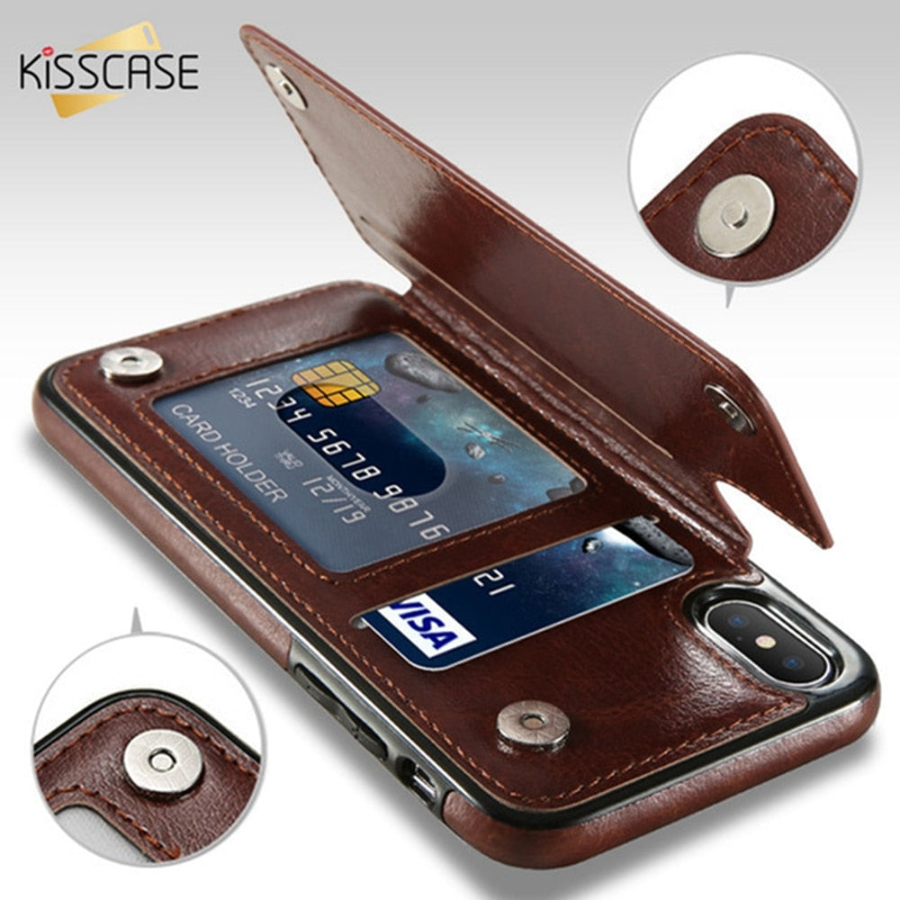 Retro TPU Leather Case For iPhone Multi Card Holder Cases
