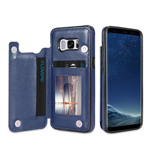 Card Slot Case For Samsung Holder Leather Cover