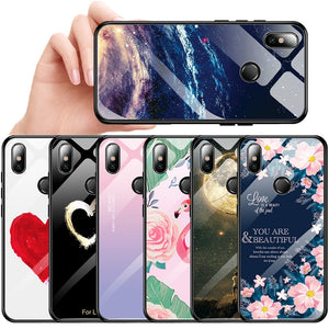 Tempered Glass Phone Case For Xiaomi Mi Case Luxury Cover