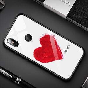 Tempered Glass Phone Case For Xiaomi Mi Case Luxury Cover