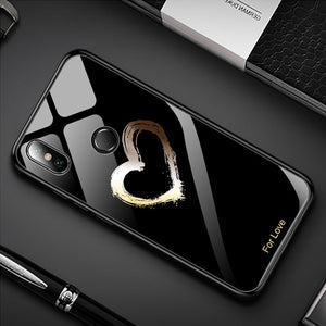 Tempered Glass Phone Case For Xiaomi Mi Case Luxury Cover