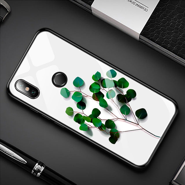 Tempered Glass Phone Case For Xiaomi Mi Case Luxury Cover